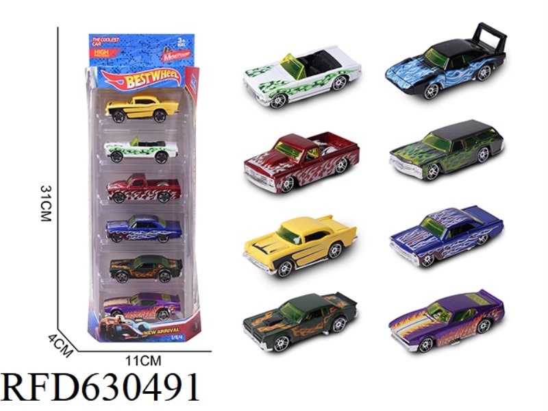 1:64 ALLOY CAR (MUSCLE CAR) 6 BOXED