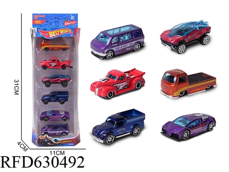 1:64 ALLOY CAR (TRUCK, BUS, SPORTS CAR) 6 BOXED