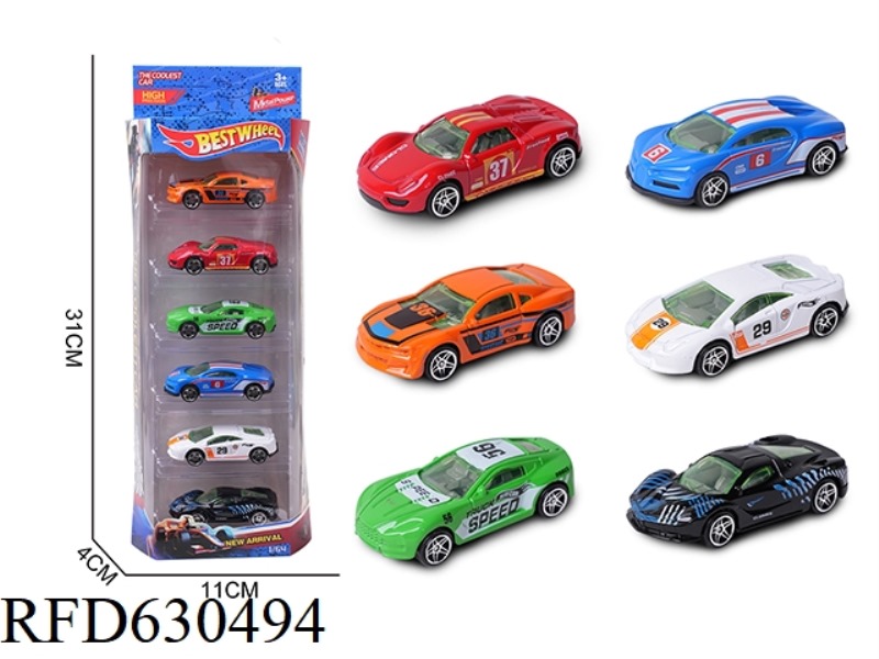 1:64 ALLOY CAR (RACING, SPORTS CAR) 6 BOXED