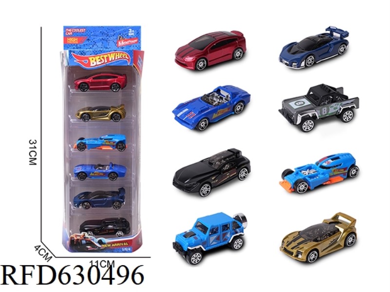 1:64 ALLOY CAR (RACING, SPORTS CAR, OFF-ROAD VEHICLE) 6 BOXED
