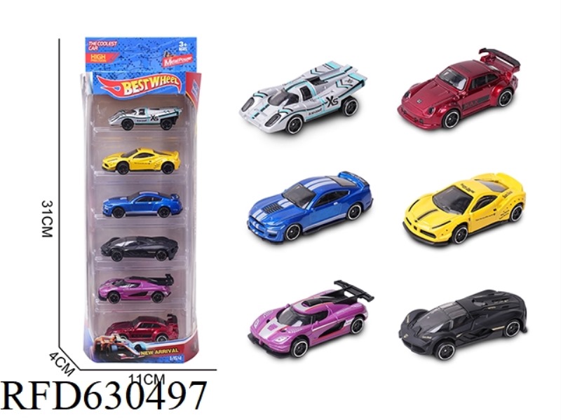 1:64 ALLOY CAR (RACING, SPORTS CAR) 6 BOXED