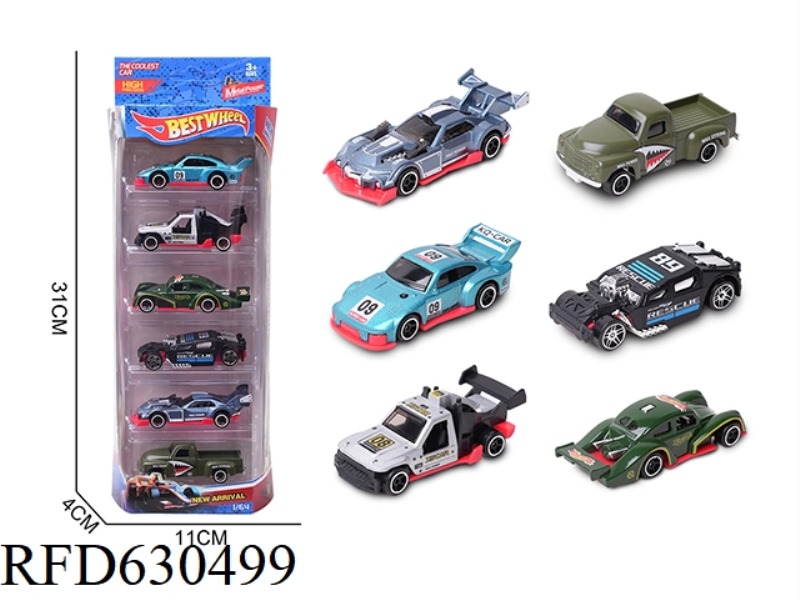 1:64 ALLOY CAR (RACING) 6 BOXED