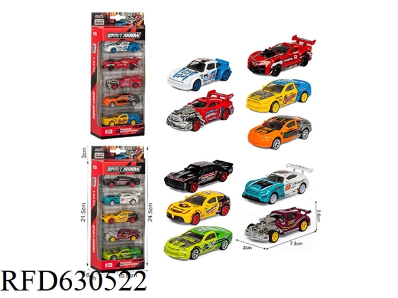 1:64 ALLOY SLIDING RACER (5 PIECES)