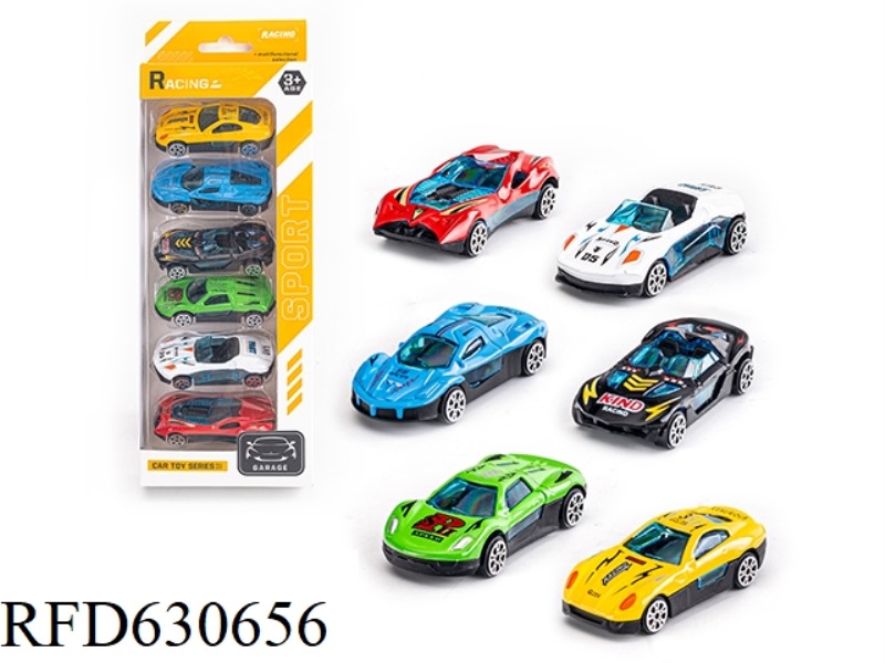 SLIDING ALLOY SPORTS CAR (6PCS)