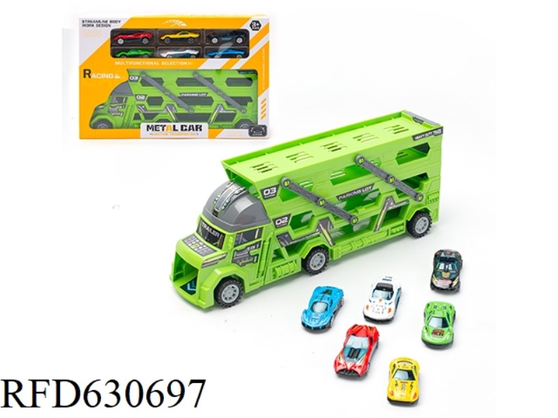 CONTAINER ALLOY SLIDING SPORTS CAR (6PCS)