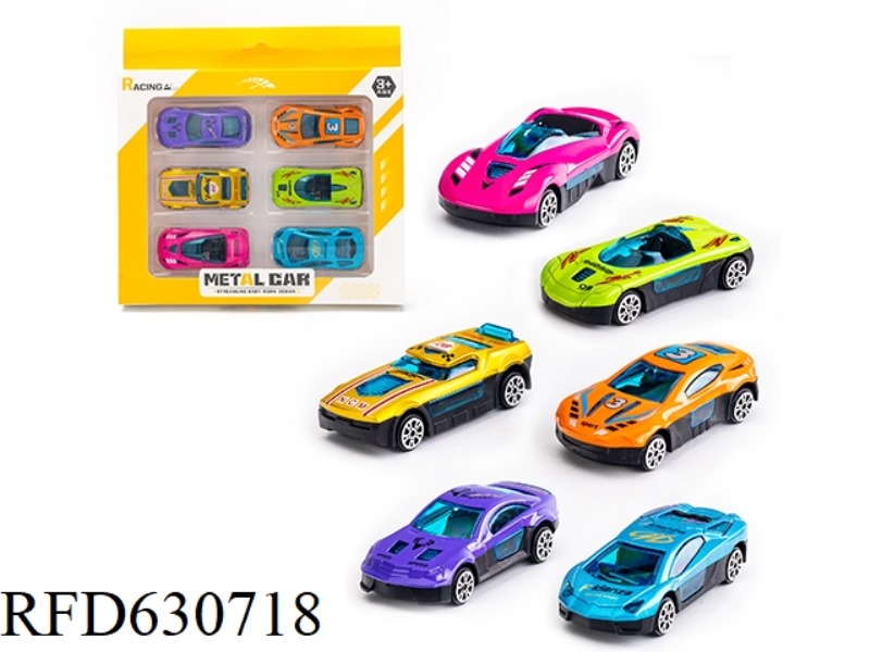 SLIDING ALLOY SPORTS CAR (6PCS)