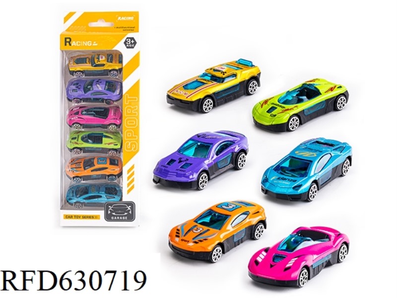 SLIDING ALLOY SPORTS CAR (6PCS)