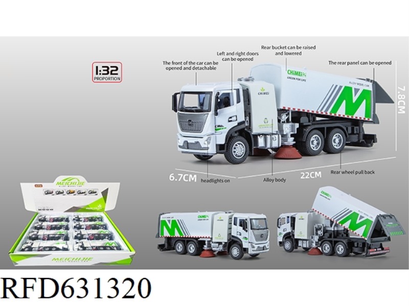 1:32 CITY SANITATION CLEANING VEHICLE 8PCS