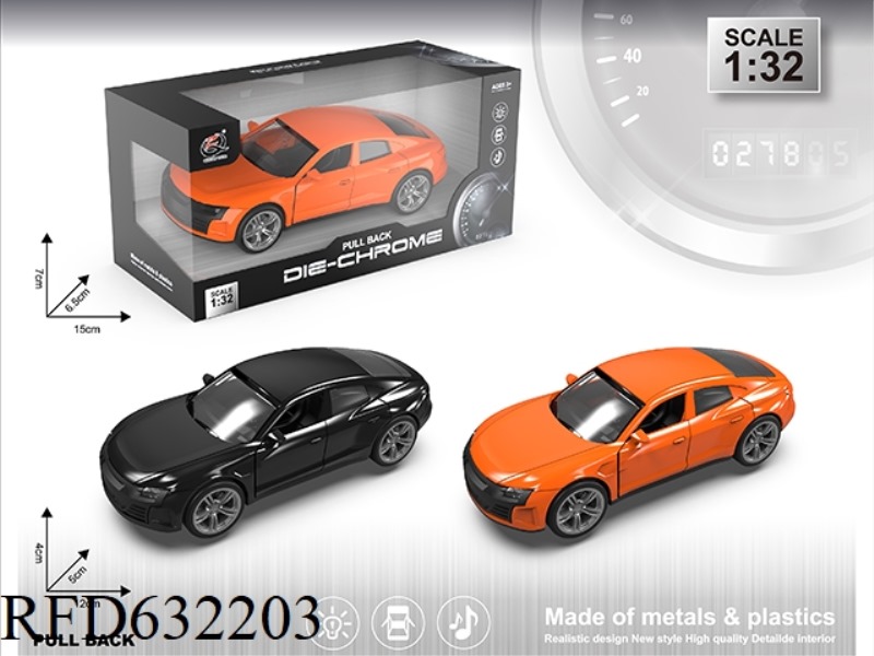 1:32 A DI SIMULATION ALLOY CAR LIGHT SOUND DOUBLE DOOR PULL BACK (TWO COLORS MIXED)