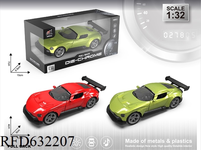 1:32A STONE MARTIN SIMULATION ALLOY CAR LIGHT SOUND DOUBLE DOOR PULL BACK (TWO COLORS MIXED)