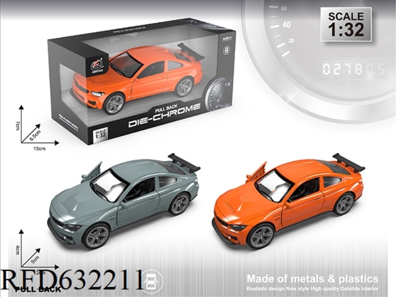 1:32B HORSE SIMULATION ALLOY CAR DOUBLE DOOR PULL BACK (TWO COLORS MIXED)