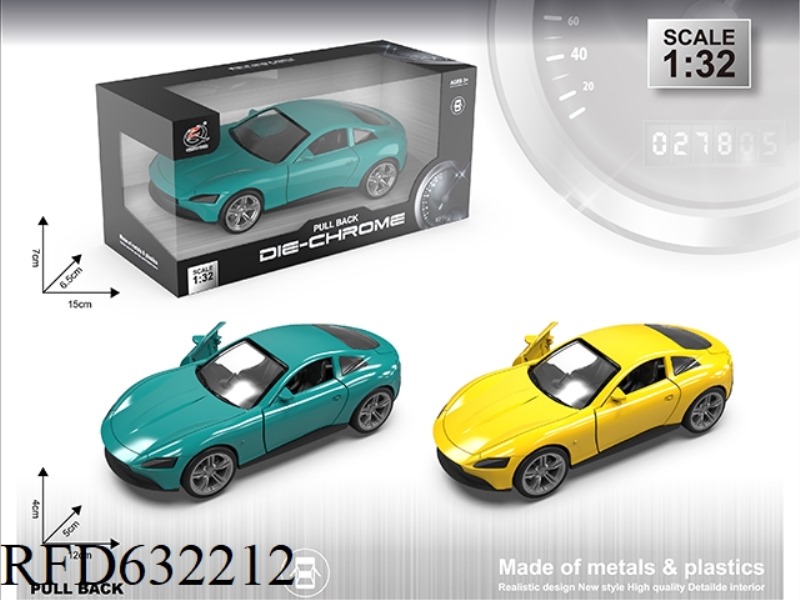 1:32F LALLY SIMULATION ALLOY CAR DOUBLE DOOR PULL BACK (TWO COLORS MIXED)