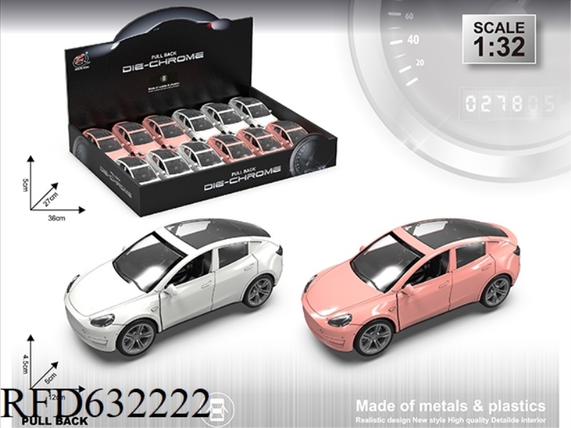 1:32T SRA ALLOY CAR DOUBLE DOOR PULL BACK (12 PIECES/BOX) TWO COLORS MIXED