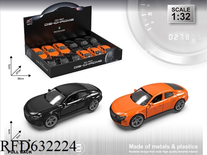 1:32 A DI SIMULATION ALLOY CAR DOUBLE DOOR PULL BACK (12 / BOX) TWO COLORS MIXED