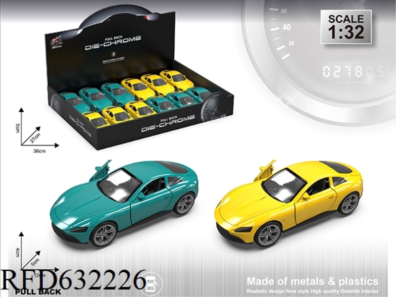 1:32F LALLY SIMULATION ALLOY CAR DOUBLE DOOR PULL-BACK (12 PIECES/BOX) TWO COLORS MIXED