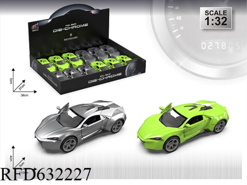 1:32 L KEN SIMULATION ALLOY CAR DOUBLE DOOR PULL-BACK (12 PIECES/BOX) TWO COLORS MIXED