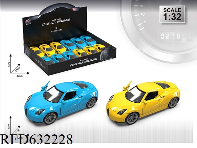 1:32A SIMULATION ALLOY CAR DOUBLE DOOR PULL BACK (12 PIECES/BOX) TWO COLORS MIXED