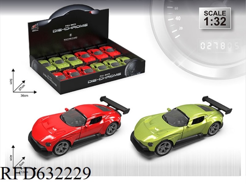 1:32A STONE MARTIN SIMULATION ALLOY CAR DOUBLE DOOR PULL BACK (12 PIECES/BOX) TWO COLORS MIXED