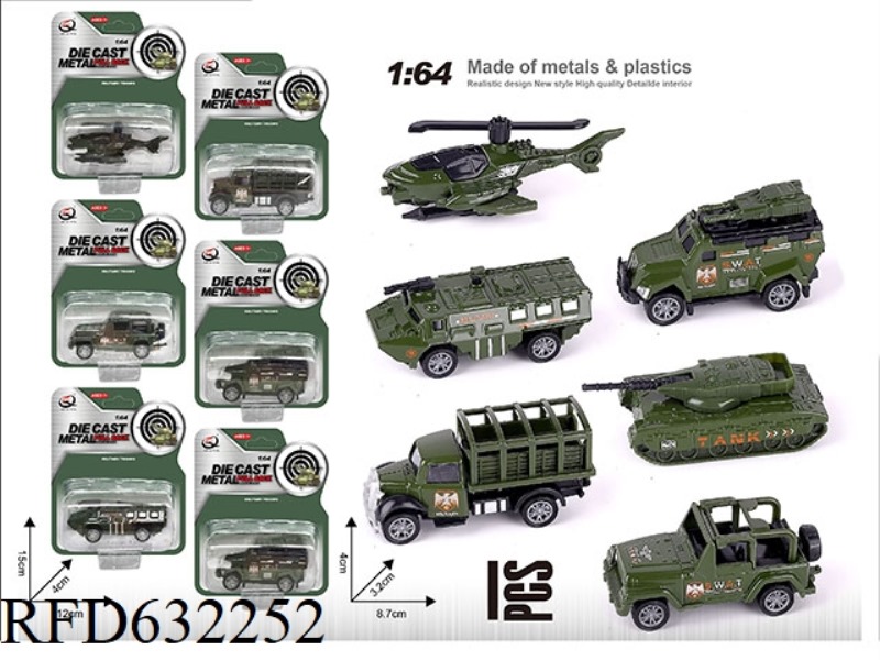 1:64 BOILBACK ALLOY CAR MILITARY SERIES 6 MIXED