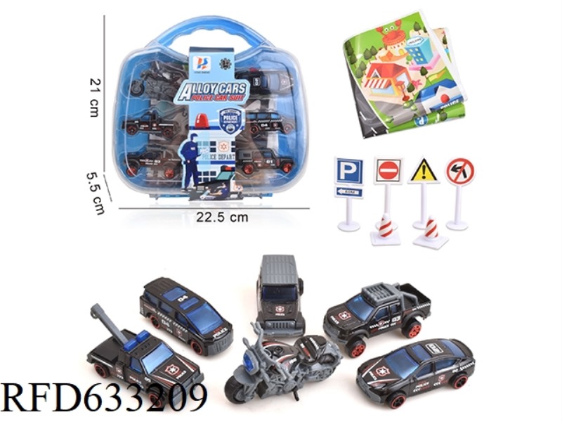 1:64 POLICE SLIDING ALLOY CAR WITH MOTORCYCLE