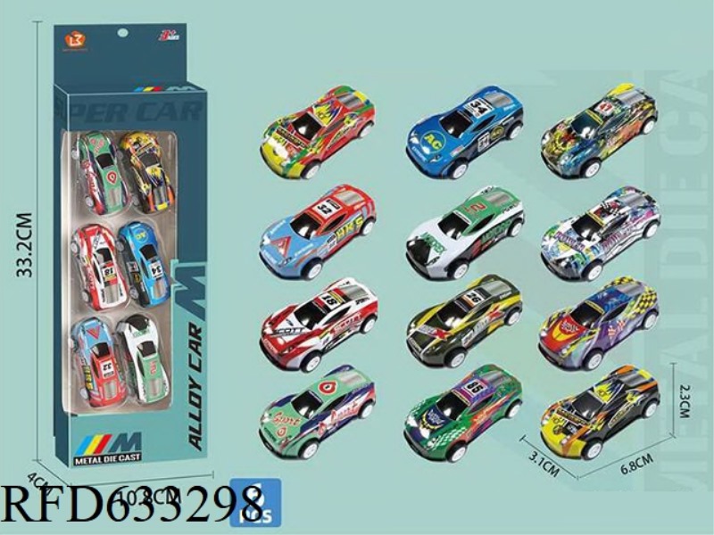6.8CM GRAFFITI CAR METAL CAR 6PCS