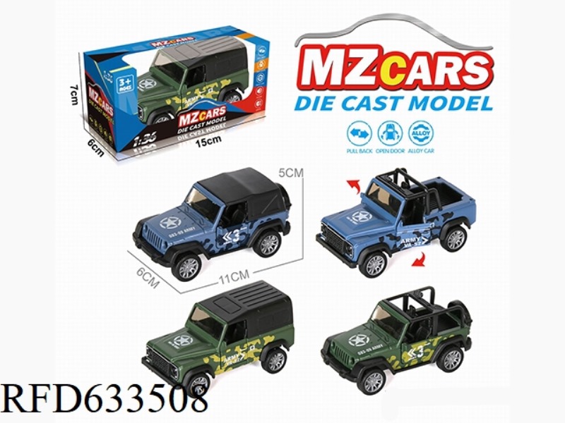 1:36 ALLOY MODEL OFF-ROAD DOOR PULL-BACK CAR MILITARY VERSION