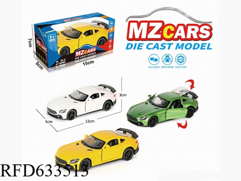 1/36 ALLOY MODEL 3 OPEN DOOR PULL-BACK SPORTS CAR