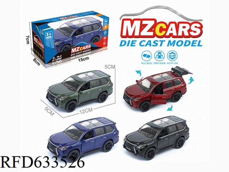 1/36 ALLOY MODEL 3 OPEN DOOR PULL-BACK SUV