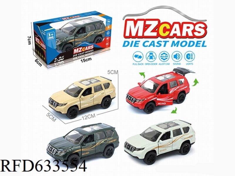 1/36 ALLOY MODEL 3 OPEN DOOR PULL-BACK SUV (SOUND & LIGHT VERSION)