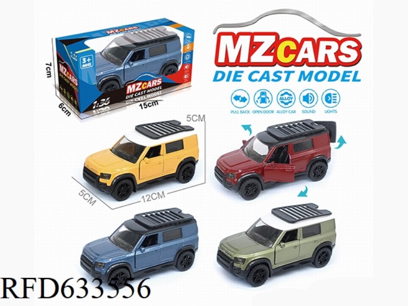 1/36 ALLOY MODEL 3 OPEN DOOR PULL-BACK SUV (SOUND & LIGHT VERSION)