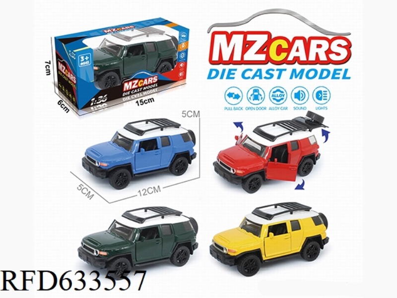 1/36 ALLOY MODEL 3 OPEN DOOR PULL-BACK SUV (SOUND & LIGHT VERSION)