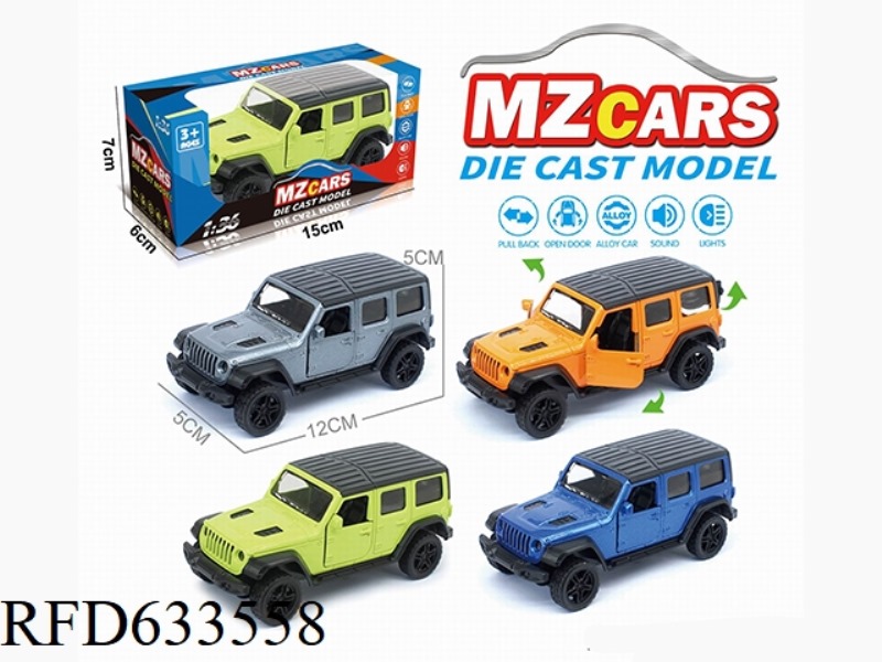 1/36 ALLOY MODEL 3 OPEN DOOR PULL-BACK SUV (SOUND & LIGHT VERSION)