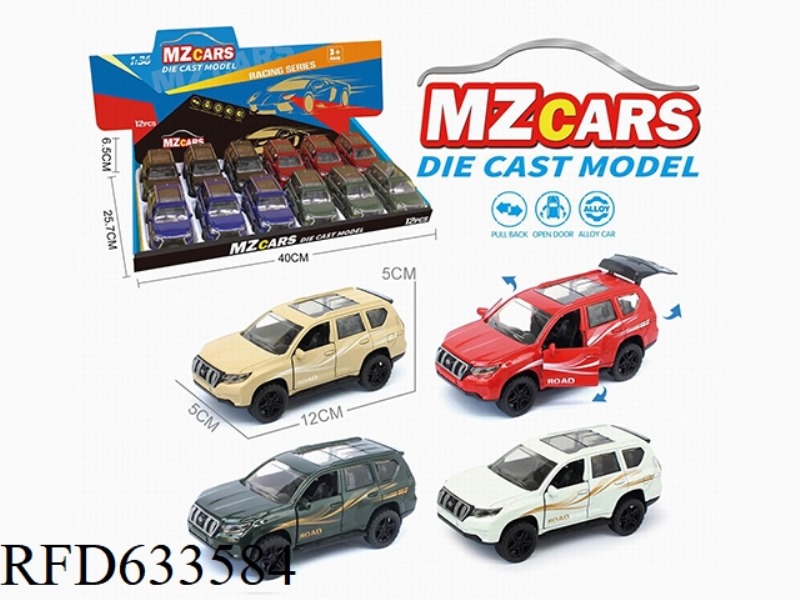 1/36 ALLOY MODEL 3 OPEN DOOR PULL-BACK SUV 12PCS