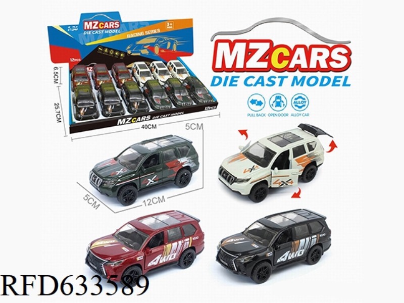 1/36 ALLOY MOLD 3 OPEN DOOR PULL-BACK SUV 12PCS (TRANSFER PLATE)