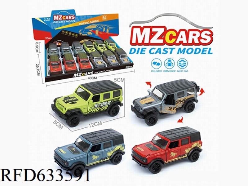 1/36 ALLOY MOLD 3 OPEN DOOR PULL-BACK SUV 12PCS (TRANSFER PLATE)