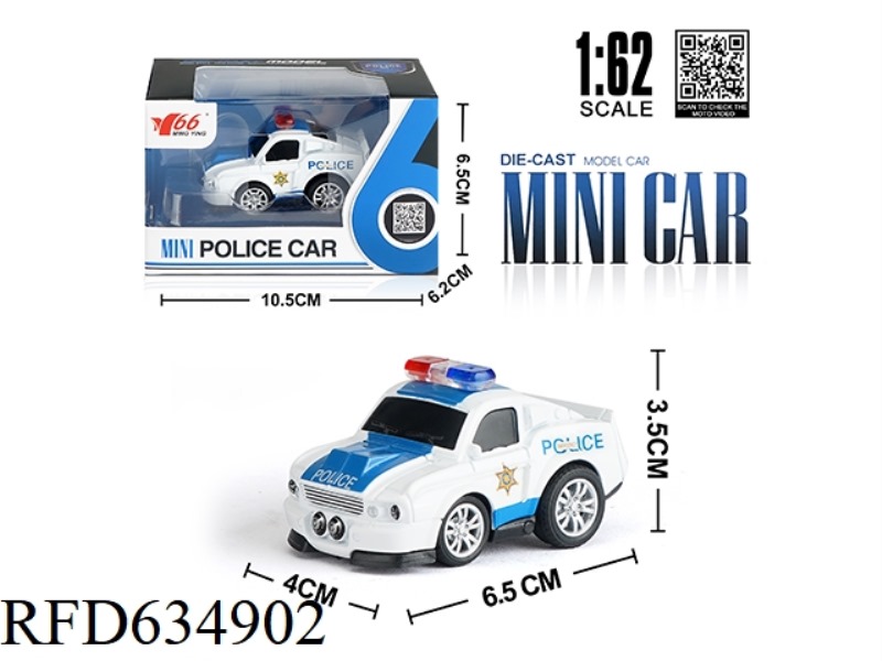 1: 62 Q VERSION PULL BACK POLICE CAR MUSTANG