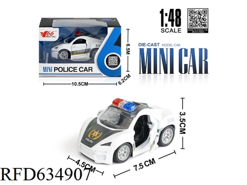 1: 48 Q VERSION PULL BACK POLICE CAR LECON