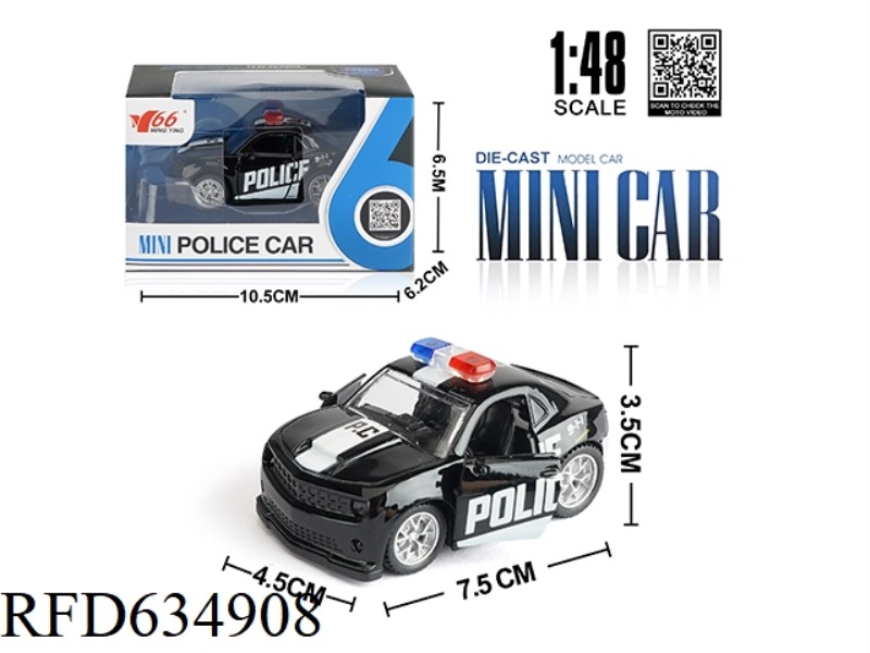 1: 48 Q VERSION PULL BACK POLICE CAR CHEVROLET