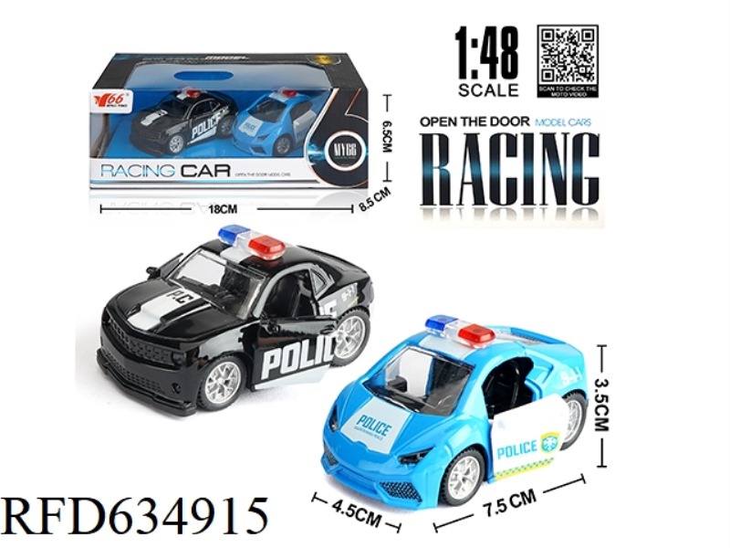 1: 48 Q VERSION PULL BACK POLICE CAR CHEVROLET/LAMBORGHINI
