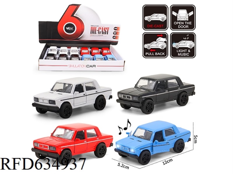 ALLOY PULL-BACK CAR WITH LIGHTS AND MUSIC LADA SEDAN