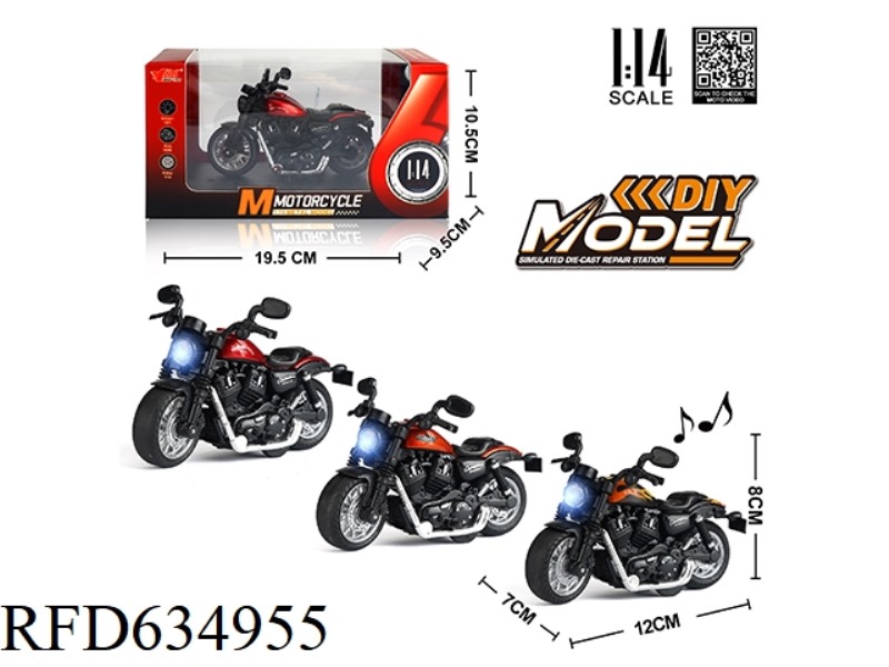 1:14 ALLOY PULL-BACK HARLEY WITH LIGHTS AND MUSIC