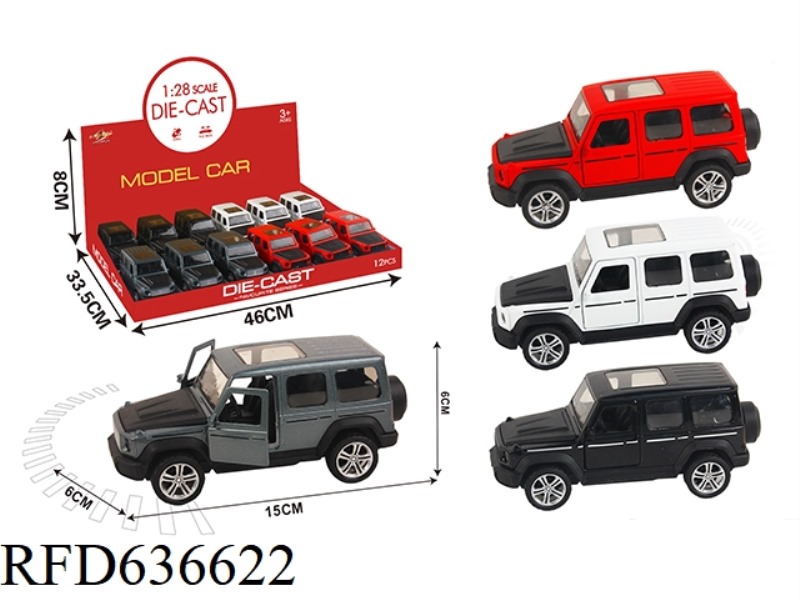 1:28 SIMULATION PULL-BACK ALLOY TWO-DOOR MERCEDES G63 12PCS