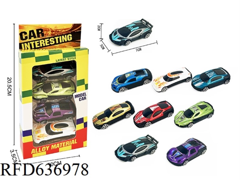 4PCS SLIDING ALLOY SPORTS CAR
