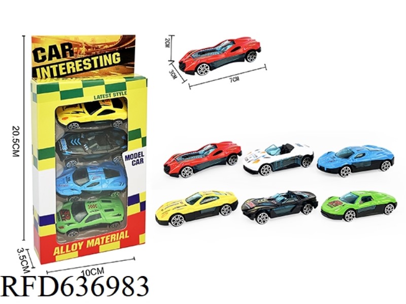4PCS SLIDING ALLOY SPORTS CAR