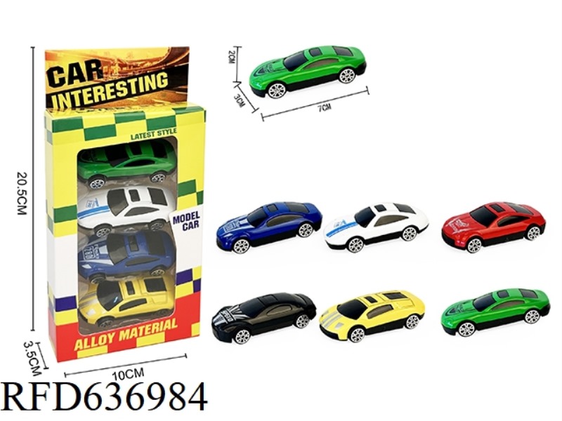 4PCS SLIDING ALLOY SPORTS CAR