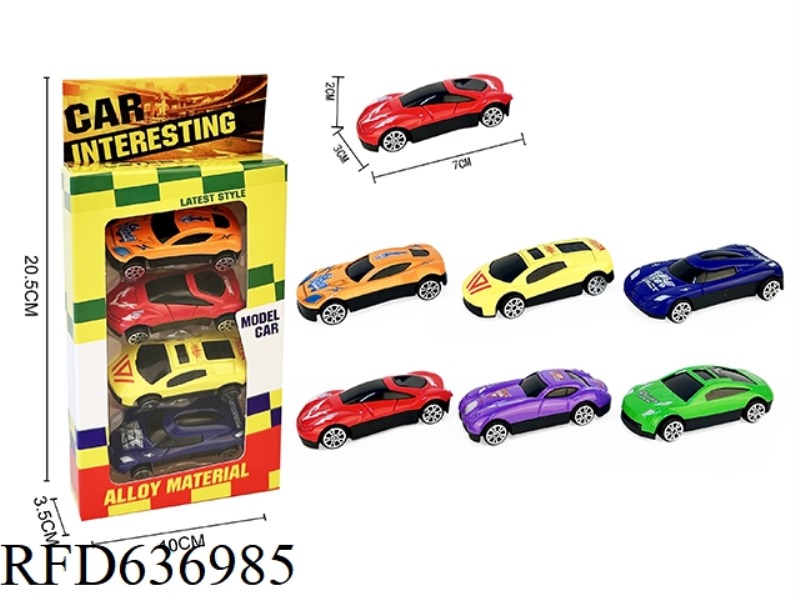 4PCS SLIDING ALLOY SPORTS CAR