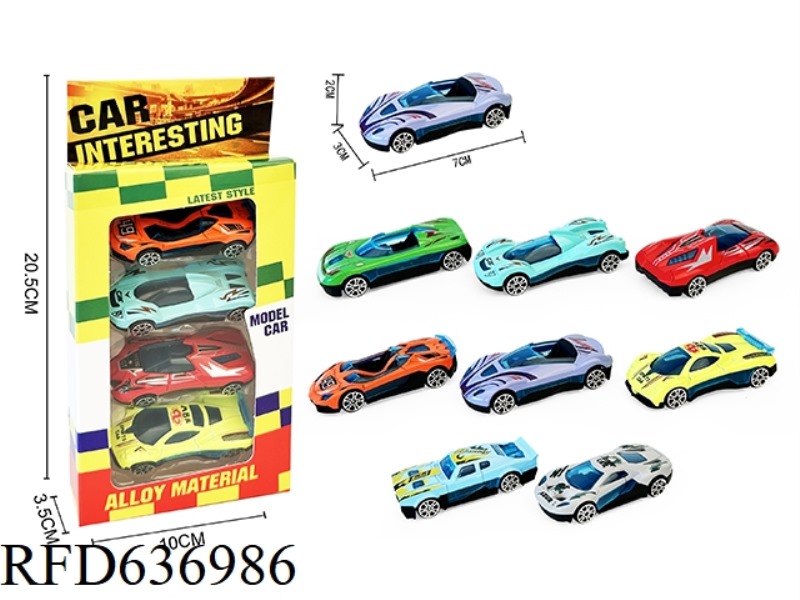 4PCS SLIDING ALLOY SPORTS CAR