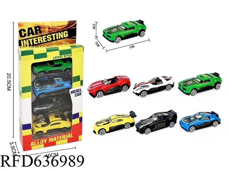 4PCS SLIDING ALLOY RACING CAR