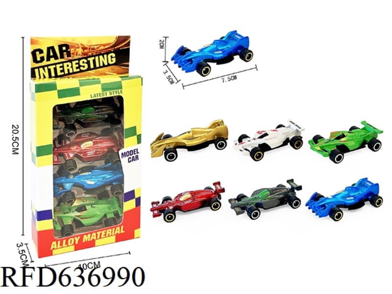 4PCS SLIDING ALLOY F1 RACING CAR