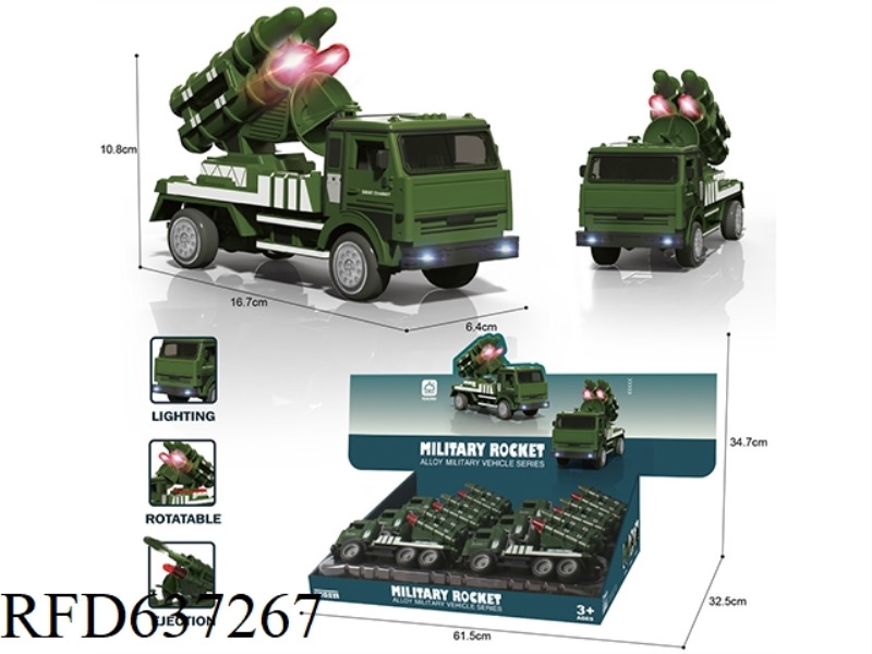 ALLOY CAR MILITARY MISSILE CAR 6PCS